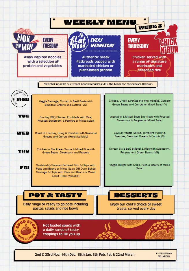 Autumn Lunch Menu Week 3